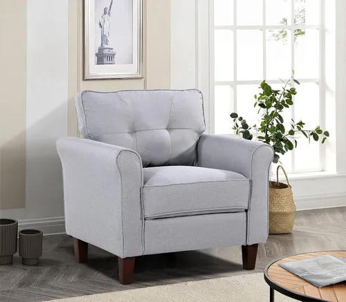 Vista 5 de Container Furniture Direct Kouchouk - Muebles de sala de estar de terciopelo cómodos de tres plazas, sofá moderno de mediados de siglo, sofá biplaza