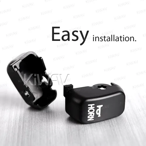 Vista 4 de KiWAV 6 botones negros para carcasa de interruptor compatibles con Harley '02- VRSC, '96-'13 XL, XR, FLHR, Dyna '96-'11, FLHRC '98-'01