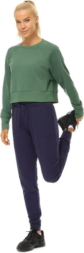 Vista 5 de icyzone Sudadera corta para mujer, casual, de manga larga, para primavera, otoño e invierno