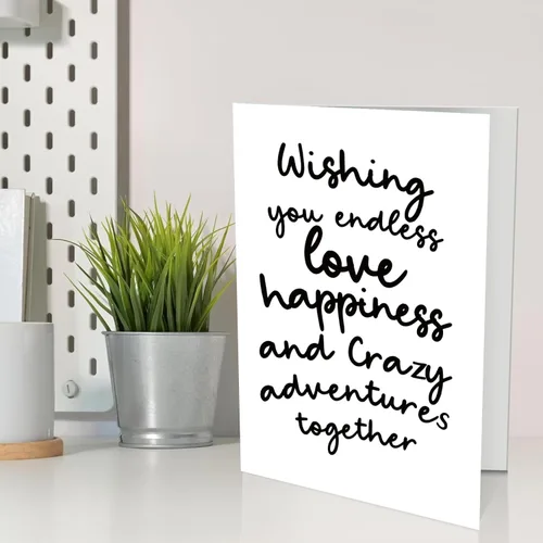 Vista 5 de UUEFKTN Divertidas tarjetas de compromiso de boda para amigos, tarjeta de felicitación para recién casados, tarjeta ecológica de felicitación