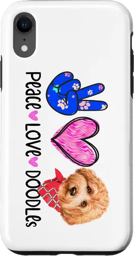 Vista 8 de Funda de regalo para iPhone 15 Peace Love Doodles Goldendoodle Dog Golden Labradoodle