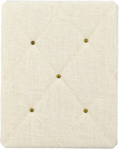 Vista 2 de Burlap cubierto con cordeles entrecruzados para boletines de fotos y tablero de notas, 19.75 x 15.75 pulgadas