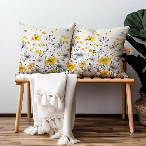 Vista 121 de Juego de 2 fundas de almohada de 16 x 16 pulgadas, diseño patriótico de bandera estadounidense con estrellas para exteriores, estilo casa de campo