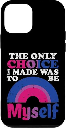 Vista 12 de Funda LGBTQ para iPhone 13 Pro Only Choice I Made Be Myself Bisexual Bi Pride Flag