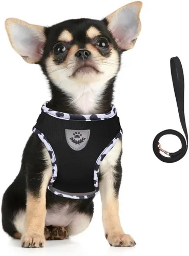 Vista 14 de FEimaX juego de arnés y correa para perro para caminar, de malla suave ajustable de control fácil, arneses de chaleco ligeros para gatos con tiras