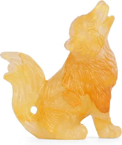 Vista 9 de Figura decorativa de lobo de cola grande de amatista de 2.0 pulgadas, piedras curativas, escultura tallada, adornos de lobo de cristal con caja