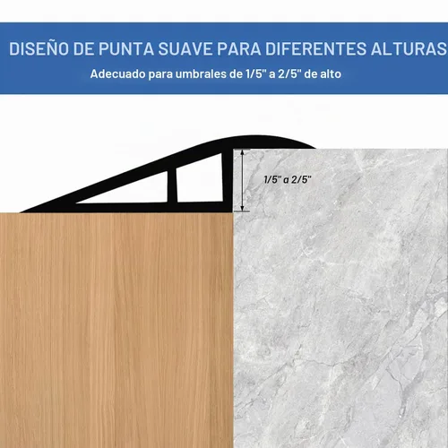 Vista 5 de FONUNO - Tira de transición de vinilo autoadhesiva para umbral de puerta Tira de transición para pisos, rampas de umbral de goma para puertas