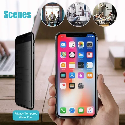 Vista 5 de PEHAEL Paquete de 2 protectores de pantalla de privacidad para iPhone 11 Pro Max/iPhone Xs Max, película de vidrio templado antiespía, dureza 9H