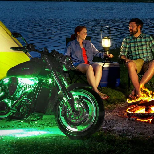 Vista 6 de SHINIGHT - Kit de luces LED para motocicleta, 10 unidades, control de aplicación multicolor IP67