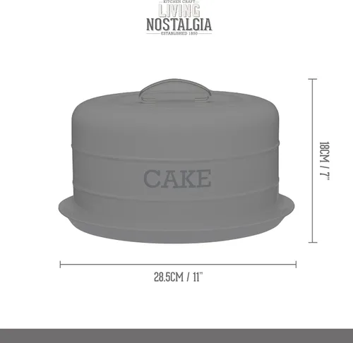 Vista 2 de KitchenCraft Living Nostalgia - Lata hermética para pasteles, 11.2 x 7.1 in, color crema antiguo