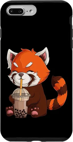 Vista 12 de Kawaii Red Panda Drinking Boba Bubble Tea Japanese Anime Case for iPhone 17