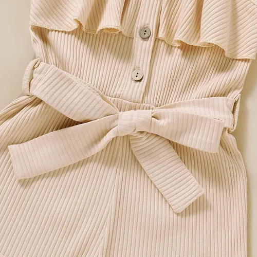 Vista 5 de Ropa de niña para bebé, ropa sin mangas, lindo halter mameluco de una sola pieza, conjunto de ropa de verano 1-5T