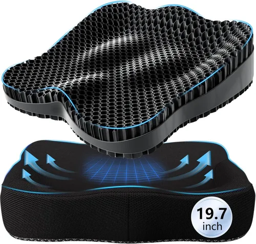 Vista 10 de Cojín de asiento más grueso para silla de oficina, gran cojín de asiento de gel para largas sesiones de sentado, soporte para alivio del dolor