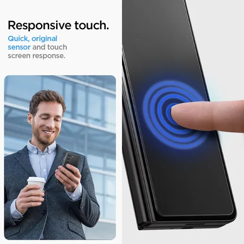 Vista 8 de Spigen GlasTR EZ FIT - Protector de pantalla de vidrio templado para Galaxy Z Fold 5 9H Hardness Tempered Glass, Easy Installation Kit