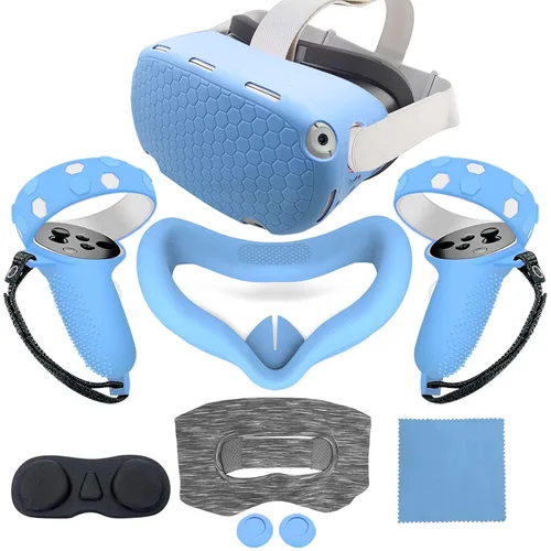 Vista 11 de JYMEGOVR for Oculus Quest 2 Silicone Cover, Protective Cover Accessories for Meta VR, Multi Colors Soft Shell Skin, Controller Grips & Face Cover