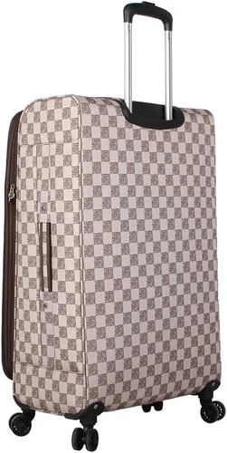 Vista 85 de Steve Madden Equipaje de diseñador, Chalet Gris Claro, Juego de maleta giratoria ligera expandible de 3 piezas - Juego de viaje