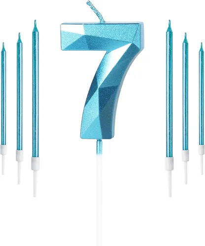 Vista 31 de Vela rosa de cumpleaños número 1 con 6 velas largas, decoraciones de decoración de pastel para fiesta de niña de 1 año, suministros de celebración