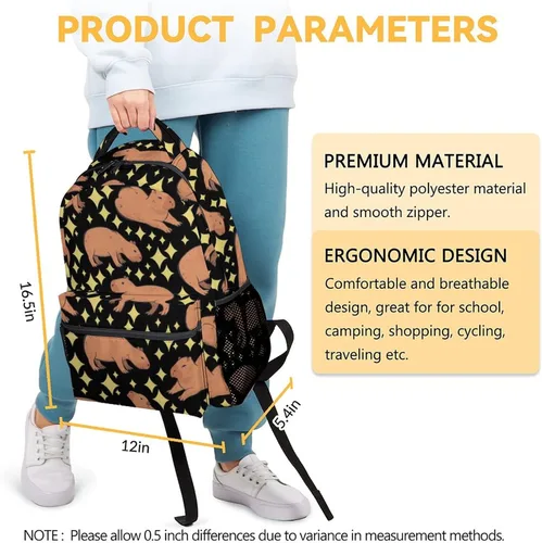 Vista 3 de Mochila para niñas, mochilas escolares para niños y niños, bonita bolsa de libros de animales de 17 pulgadas, bolsas para niñas para escuela