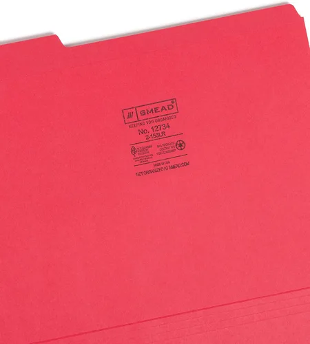 Vista 3 de Smead Carpeta, carta, 11 puntos, tamaño 1/3, Rojo
