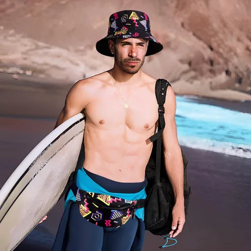 Vista 5 de Riñonera de los años 80 y 90, 2 unidades, bolsa de cintura para sombrero de pescador, traje retro de los años 80 y 90, accesorios de moda