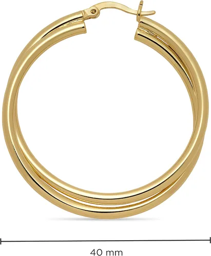 Vista 16 de Milla Crossover Twisted Hoop Earrings for Women – Hypoallergenic Silver or Gold Statement Hoops – Lightweight & Easy to Wear