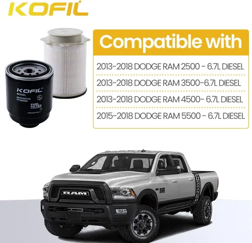 Vista 2 de Juego de separadores de agua con filtro de combustible CumminsFilter de 6.7L para Dodge Ram 2013-2018 2500 3500 4500 5500 6.7L Turbo Diesel Engines