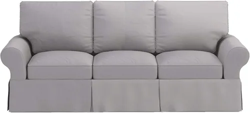 Vista 5 de La funda de sofá es de repuesto para sofá de 3 asientos. Se adapta a Pottery Barn PB Basic sofá de tres asientos (gris claro básico)