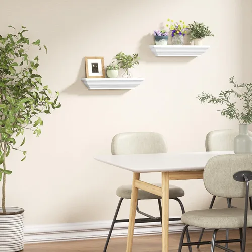 Vista 8 de Alsonerbay Estantes flotantes – Estantes de pared rústicos blancos, paquete de 2 (17 pulgadas) para dormitorio, sala de estar, baño