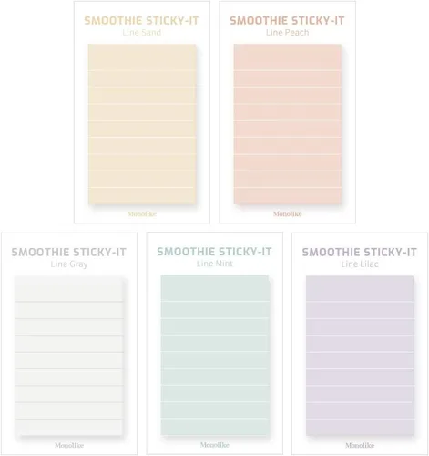 Vista 14 de Monolike Basic Line Blue Sticky-it - Juego de 6 blocs de notas autoadhesivos, 50 hojas