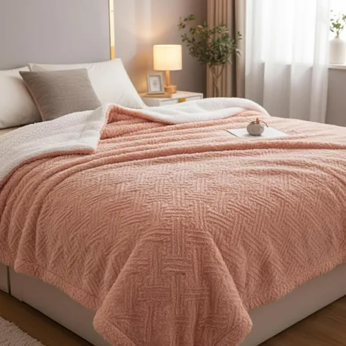 Vista 19 de DaDa Bedding Manta de Tiro Romántica de Piel Sintética Roja para San Valentín - Corazones Encantadores Mullidos Felpa Sherpa en el Reverso con Forro