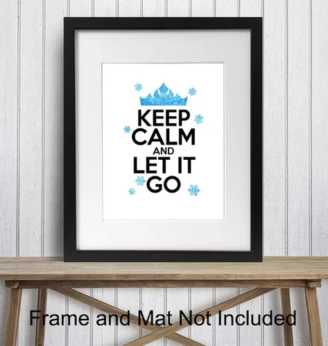 Vista 2 de Frozen Keep Calm and Let It Go - Arte de pared, decoración del hogar, póster fotográfico de 8 x 10 pulgadas, decoración de habitación, regalo único