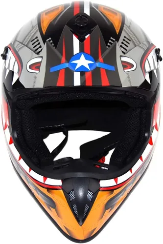 Vista 4 de 1Storm - Casco de motocross para adultos BMX MX ATV Dirt Bike Downhill Mountain Bike estilo Monster Shark Racing HKY_SC09S