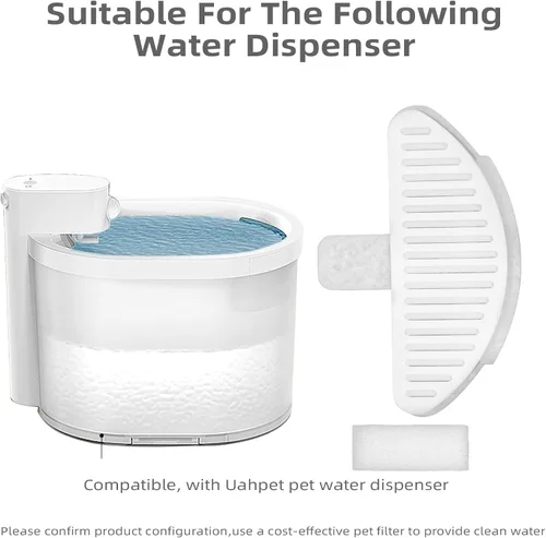 Vista 4 de Filtro de fuente de agua para gatos, filtro de fuente de bebida para mascotas, compatible con dispensador de gatos de 67 oz/2 L, alimentador