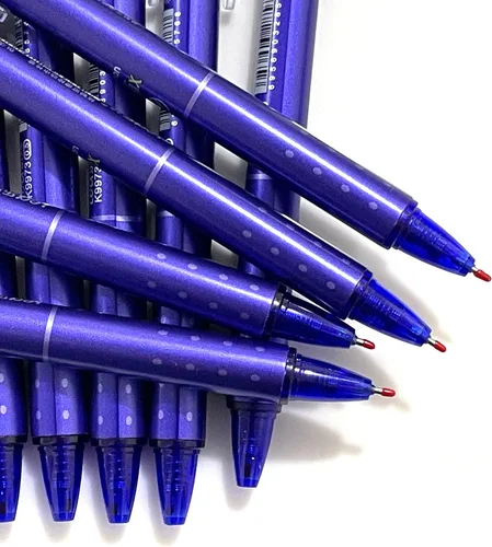 Vista 3 de sencoo Paquete de 5 bolígrafos de gel azul borrables retráctiles y borrables de tinta azul para estudiantes, papelería, oficina, premios escolares