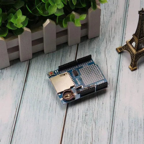 Vista 2 de Ximimark 2 unids Data Logger Módulo Registro de Datos Escudo Registrador de Datos DS1307 para Arduino UNO Tarjeta SD