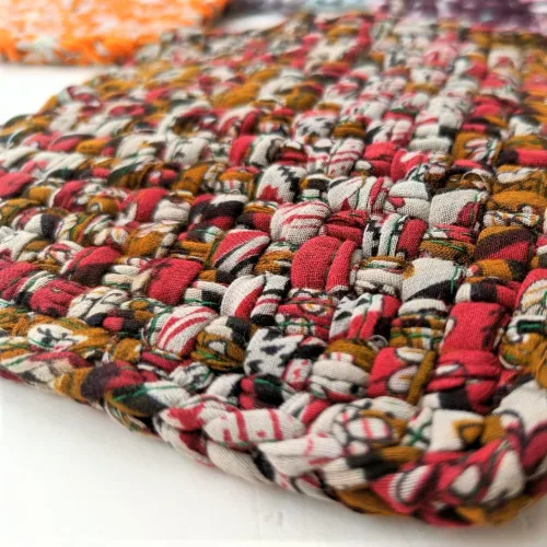 Vista 5 de Agarraderas acolchadas de algodón, reversibles, resistentes al calor, almohadillas calientes, decoración de cocina de retazos, juego de 2