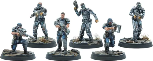 Vista 2 de Modiphius Entertainment Ltd Fallout Wasteland Warfare: Enclave-Assault Force - 6 Miniaturas, Figuras de Resina de Calidad de 32mm Sin Pintar