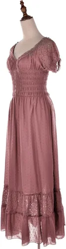 Vista 4 de Anna-Kaci Renaissance Campesant Maiden Boho Inspirado en Manga Casquillo Vestido de Encaje