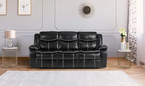Vista 10 de Lexicon Bay - Juego de sofá reclinable manual, 2 piezas, color negro