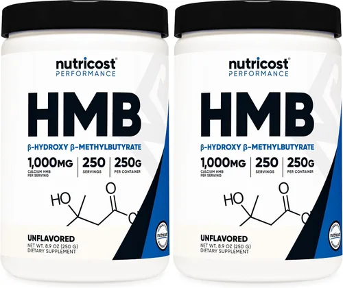 Vista 6 de Nutricost HMB en Polvo (Beta-Hidroxi Beta-Metilbutirato) 250 Gramos - Sin Gluten y Sin OMG Sin gluten y sin OMG