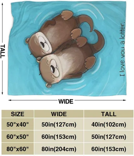 Vista 3 de Manta de Nutria Regalos de Nutria para Mujeres Hombres Niños Manta Liviana de Felpa para Regazo Manta de Franela Suave para Sofá Regalos