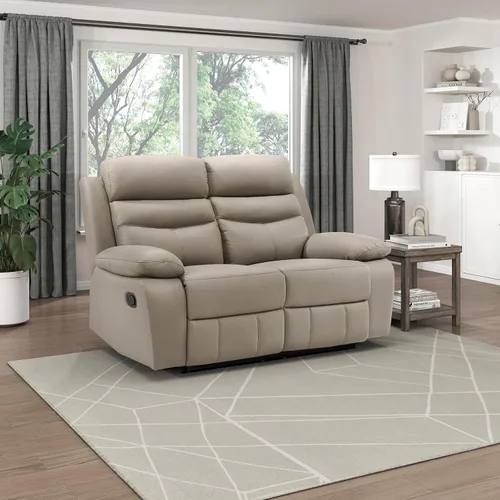 Vista 19 de Lexicon Leather Match - Sofá reclinable manual para pared, color azul