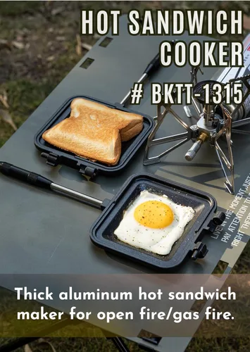 Vista 2 de camping moon Sandwichera Arena caliente Solo quemador Gas Fire Open Fire Compact Aluminio TT-1315 (negro)