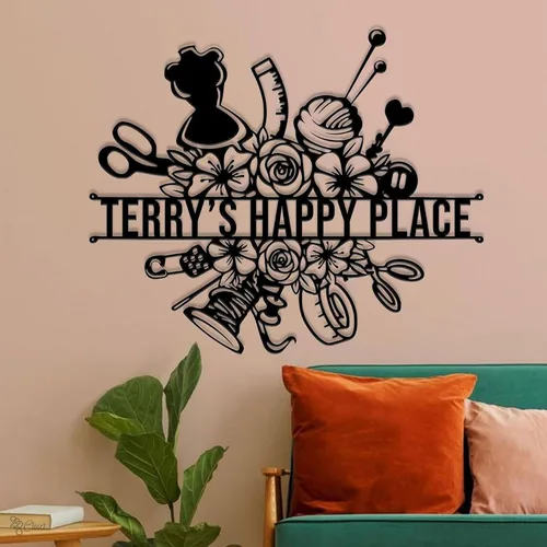 Vista 20 de Letrero de metal personalizado para máquina de coser, arte de pared personalizado para habitación, para mamá, abuela, nana, mimi, alcantarillas