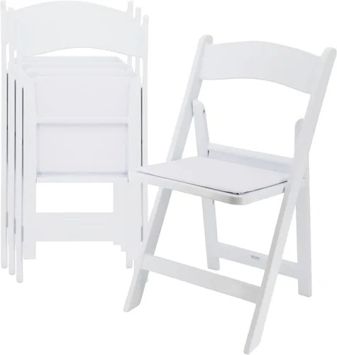Vista 11 de Elama Sillas de cena plegables de plástico de 4 piezas (negro)