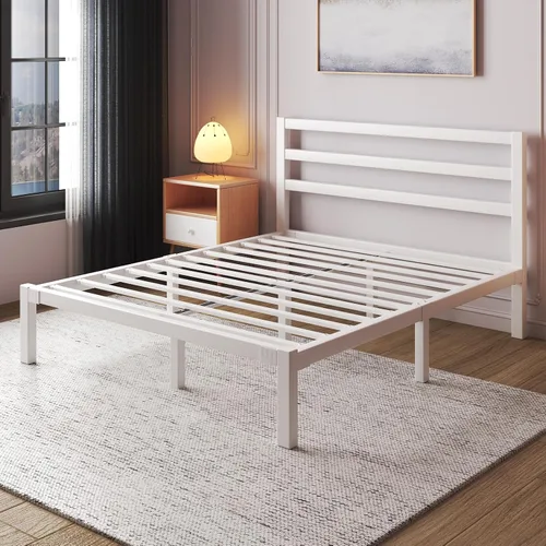 Vista 5 de LoVinson Armazón de Cama Tamaño Queen, Armazón de Cama de Plataforma de Servicio Pesado con Base de Metal Resistente, Almacenamiento Bajo la Cama
