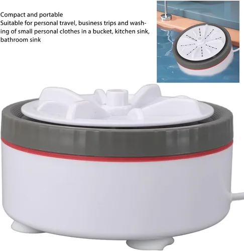 Vista 5 de Zerodis Lavadora mini fregadero, lavadora turbo ultrasónica alimentada por USB, portátil, para viajes, negocios, camping, hogar, universidad, casas