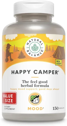 Vista 7 de Natural Balance Happy Camper - Suplemento de apoyo para el estado de ánimo para sentirse bien - Cápsulas de Gotu Kola, flor de la pasión y kava kava