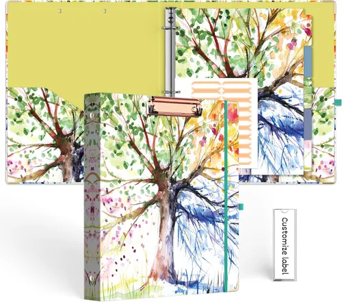 Vista 34 de EYROZILL Mini carpeta de 3 anillas, 5.5" x 8.5", de 1 pulgada con bolsillos, carpeta con portapapeles para estilo de cabello del cliente, estuche