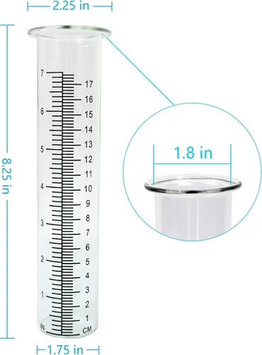 Vista 3 de Tubo de Repuesto para Pluviómetro de Plástico de 7", 8.25 x 2.25 x 1.75 pulgadas Resistencia al Frío Resistencia a las Grietas para Exterior Patio